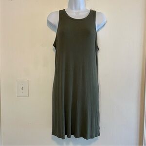 Small Mossimo Olive Green Tank T-Shirt Dress w/ Ribbing